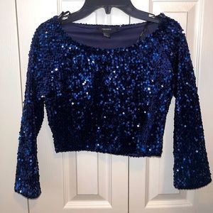 FOREVER 21 sequin crop top (3/4 length sleeves)